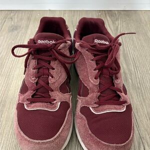 Reebok Burgundy Suede & Mesh Trainers